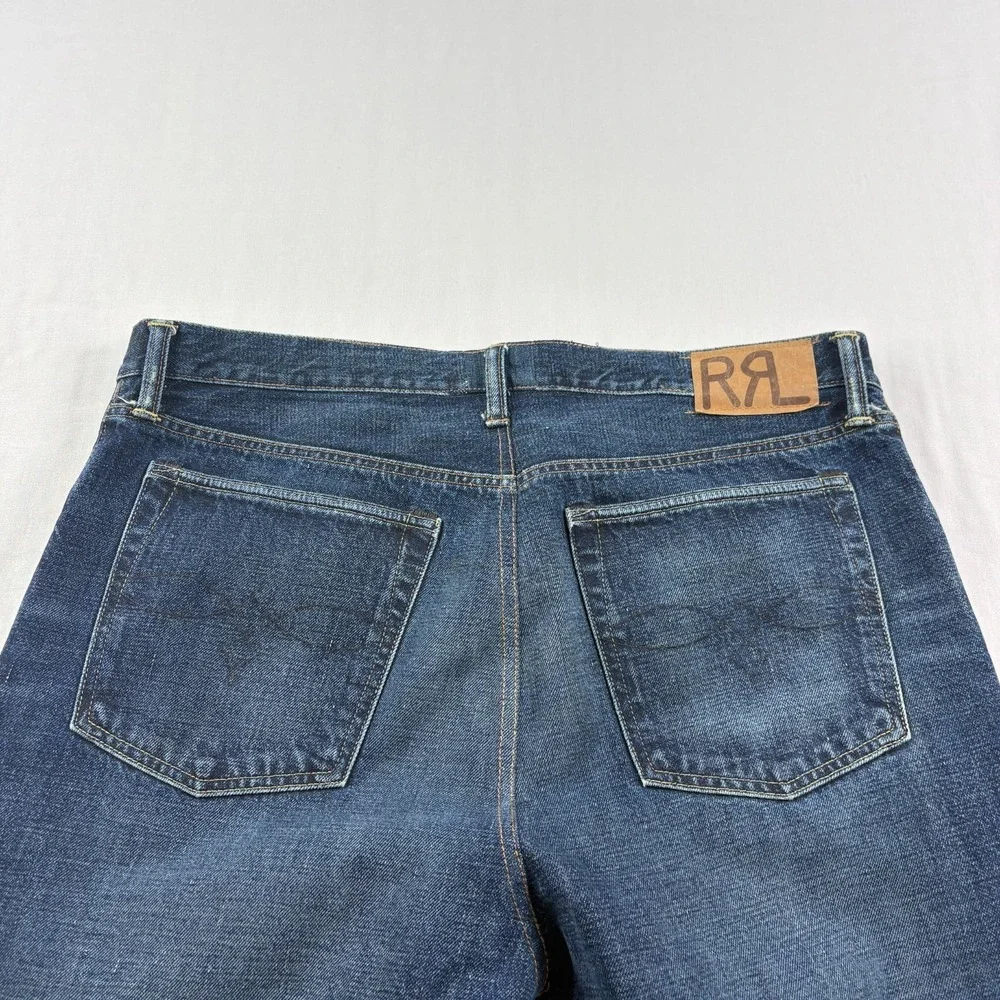 RRL Jeans Men 38x31 Blue Double RL Slim Narrow Union Standard Denim Ralph Lauren